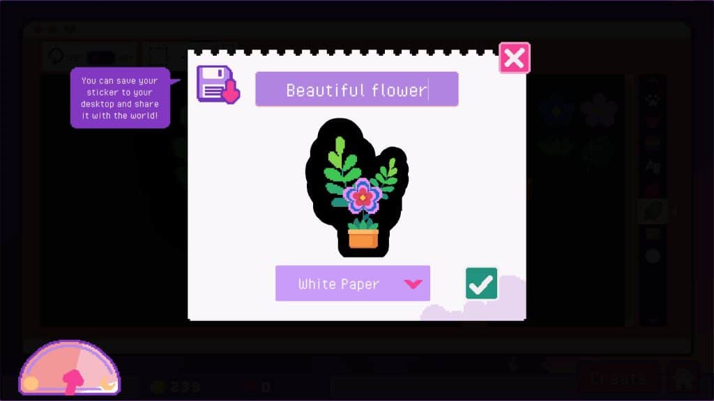 Sticky Business game screenshot flower